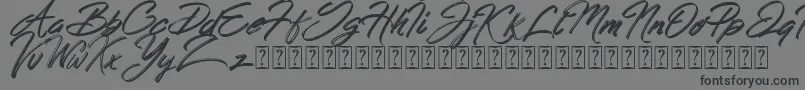 Hong Kong Script Brush Font – Black Fonts on Gray Background