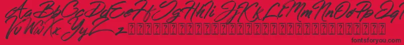 Hong Kong Script Brush Font – Black Fonts on Red Background