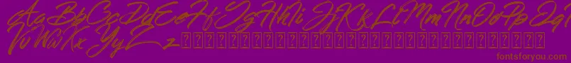 fuente Hong Kong Script Brush – Fuentes Marrones Sobre Fondo Morado