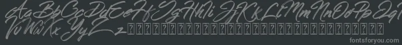 Fonte Hong Kong Script Brush – fontes cinzas em um fundo preto