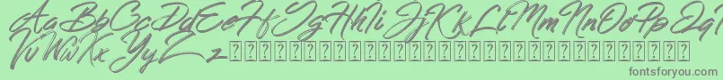 Czcionka Hong Kong Script Brush – szare czcionki na zielonym tle
