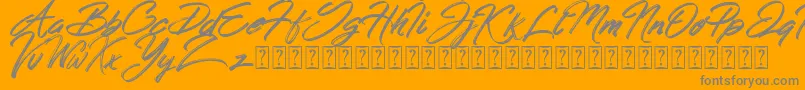 fuente Hong Kong Script Brush – Fuentes Grises Sobre Fondo Naranja