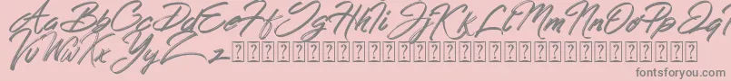 Hong Kong Script Brush Font – Gray Fonts on Pink Background