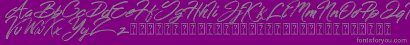 Czcionka Hong Kong Script Brush – szare czcionki na fioletowym tle