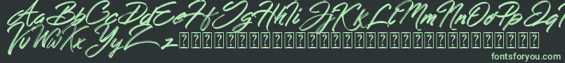 Fonte Hong Kong Script Brush – fontes verdes em um fundo preto