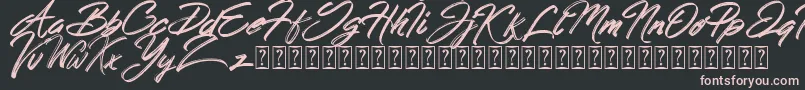 Fonte Hong Kong Script Brush – fontes rosa em um fundo preto