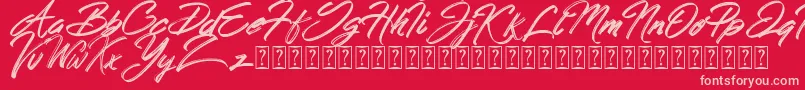 Fonte Hong Kong Script Brush – fontes rosa em um fundo vermelho