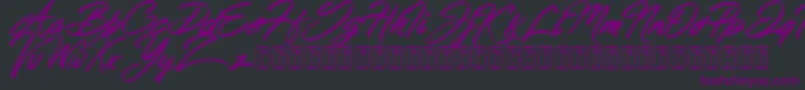Hong Kong Script Brush Font – Purple Fonts on Black Background