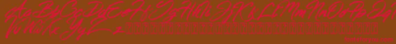 Hong Kong Script Brush-fontti – punaiset fontit ruskealla taustalla