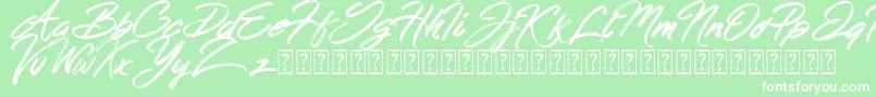 Fonte Hong Kong Script Brush – fontes brancas em um fundo verde