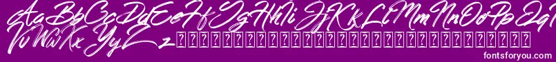 Hong Kong Script Brush-fontti – valkoiset fontit violetilla taustalla
