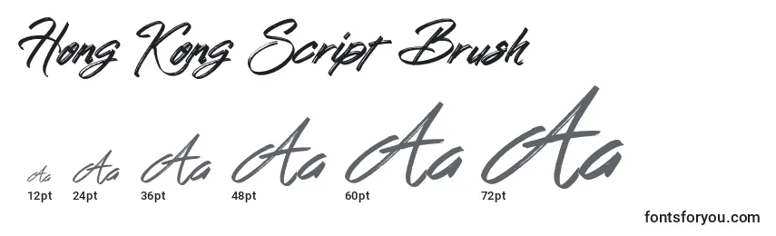 Hong Kong Script Brush Font Sizes