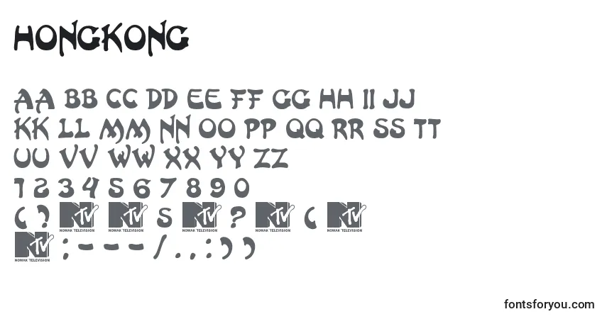 Schriftart Hongkong (129863) – Alphabet, Zahlen, spezielle Symbole