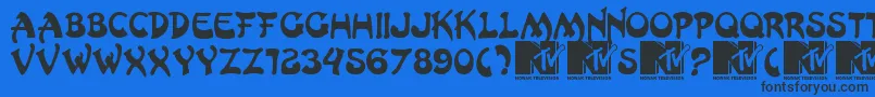 hongkong Font – Black Fonts on Blue Background