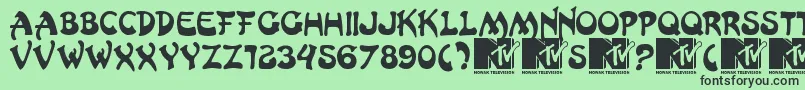 hongkong Font – Black Fonts on Green Background
