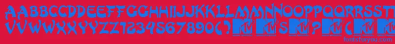 hongkong Font – Blue Fonts on Red Background