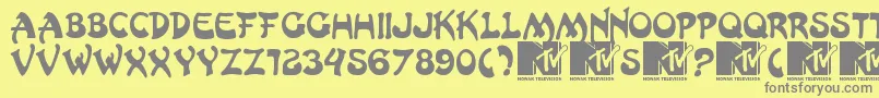 hongkong Font – Gray Fonts on Yellow Background