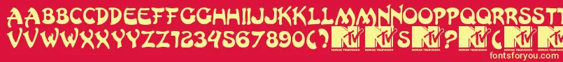 hongkong Font – Yellow Fonts on Red Background