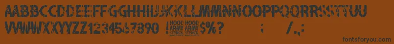 Czcionka Hood Army Stencil – czarne czcionki na brązowym tle