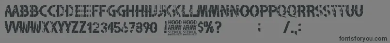 フォントHood Army Stencil – 黒い文字の灰色の背景