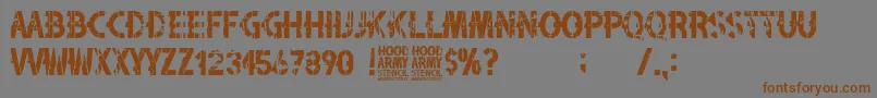 Шрифт Hood Army Stencil – коричневые шрифты на сером фоне