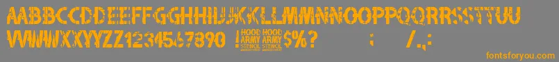 Czcionka Hood Army Stencil – pomarańczowe czcionki na szarym tle