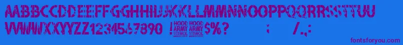 Police Hood Army Stencil – polices violettes sur fond bleu