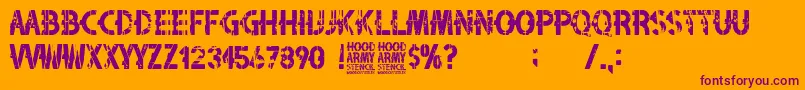 Police Hood Army Stencil – polices violettes sur fond orange