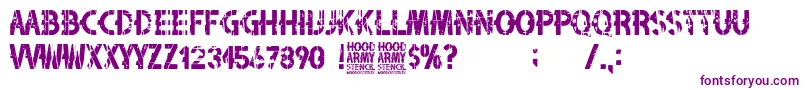 Hood Army Stencil-fontti – violetit fontit valkoisella taustalla