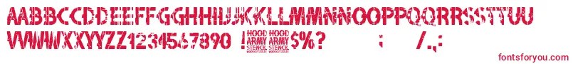 Hood Army Stencil Font – Red Fonts on White Background