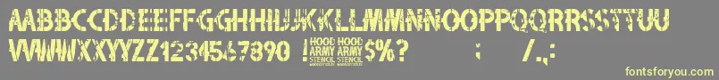 Hood Army Stencil-fontti – keltaiset fontit harmaalla taustalla