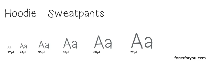 Hoodie  Sweatpants Font Sizes