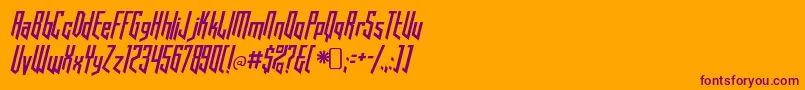 hooked up 101-Schriftart – Violette Schriften auf orangefarbenem Hintergrund