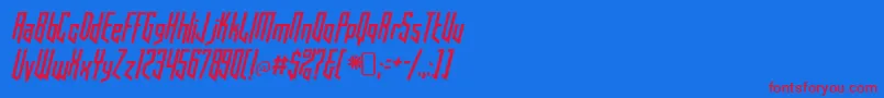 フォントhooked up 101 – 赤い文字の青い背景