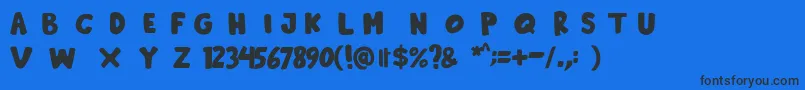 Hooliday Font – Black Fonts on Blue Background