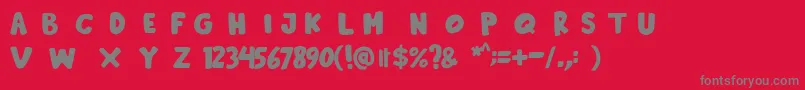 Hooliday Font – Gray Fonts on Red Background