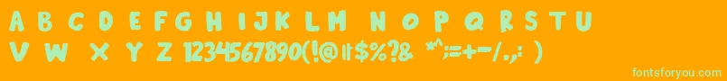 Hooliday Font – Green Fonts on Orange Background