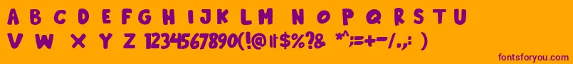 Hooliday Font – Purple Fonts on Orange Background