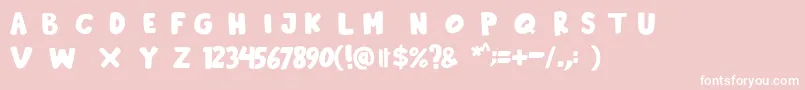 Hooliday Font – White Fonts on Pink Background
