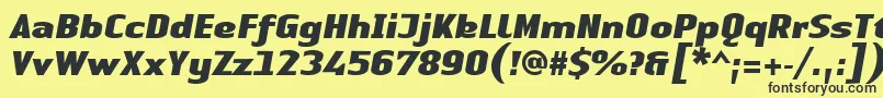 LinotypeAuthenticSansBlackitalic Font – Black Fonts on Yellow Background