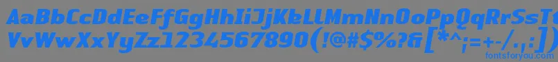 Police LinotypeAuthenticSansBlackitalic – polices bleues sur fond gris