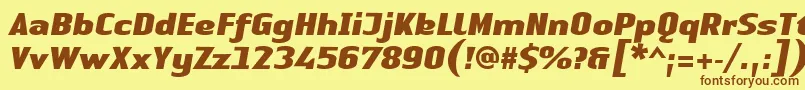 LinotypeAuthenticSansBlackitalic Font – Brown Fonts on Yellow Background