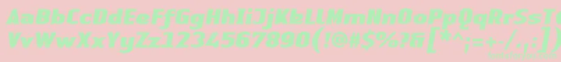 LinotypeAuthenticSansBlackitalic Font – Green Fonts on Pink Background