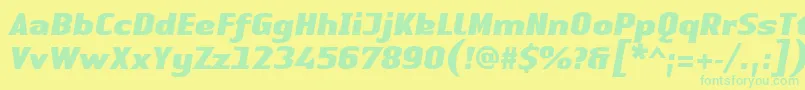 LinotypeAuthenticSansBlackitalic Font – Green Fonts on Yellow Background