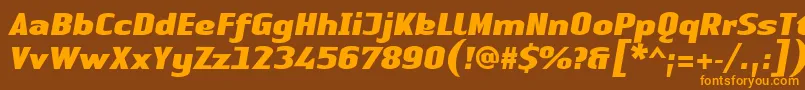 LinotypeAuthenticSansBlackitalic Font – Orange Fonts on Brown Background