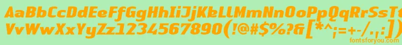 Шрифт LinotypeAuthenticSansBlackitalic – оранжевые шрифты на зелёном фоне