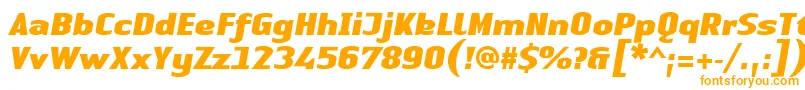 Fonte LinotypeAuthenticSansBlackitalic – fontes laranjas em um fundo branco