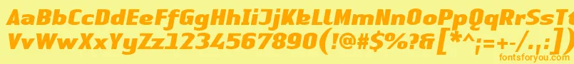 LinotypeAuthenticSansBlackitalic Font – Orange Fonts on Yellow Background