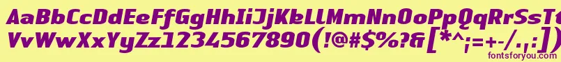 Więcej informacji o czcionce LinotypeAuthenticSansBlackitalic Czcionka LinotypeAuthenticSansBlackitalic – fioletowe czcionki na żółtym tle
