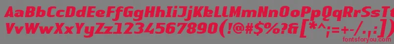 LinotypeAuthenticSansBlackitalic-fontti – punaiset fontit harmaalla taustalla
